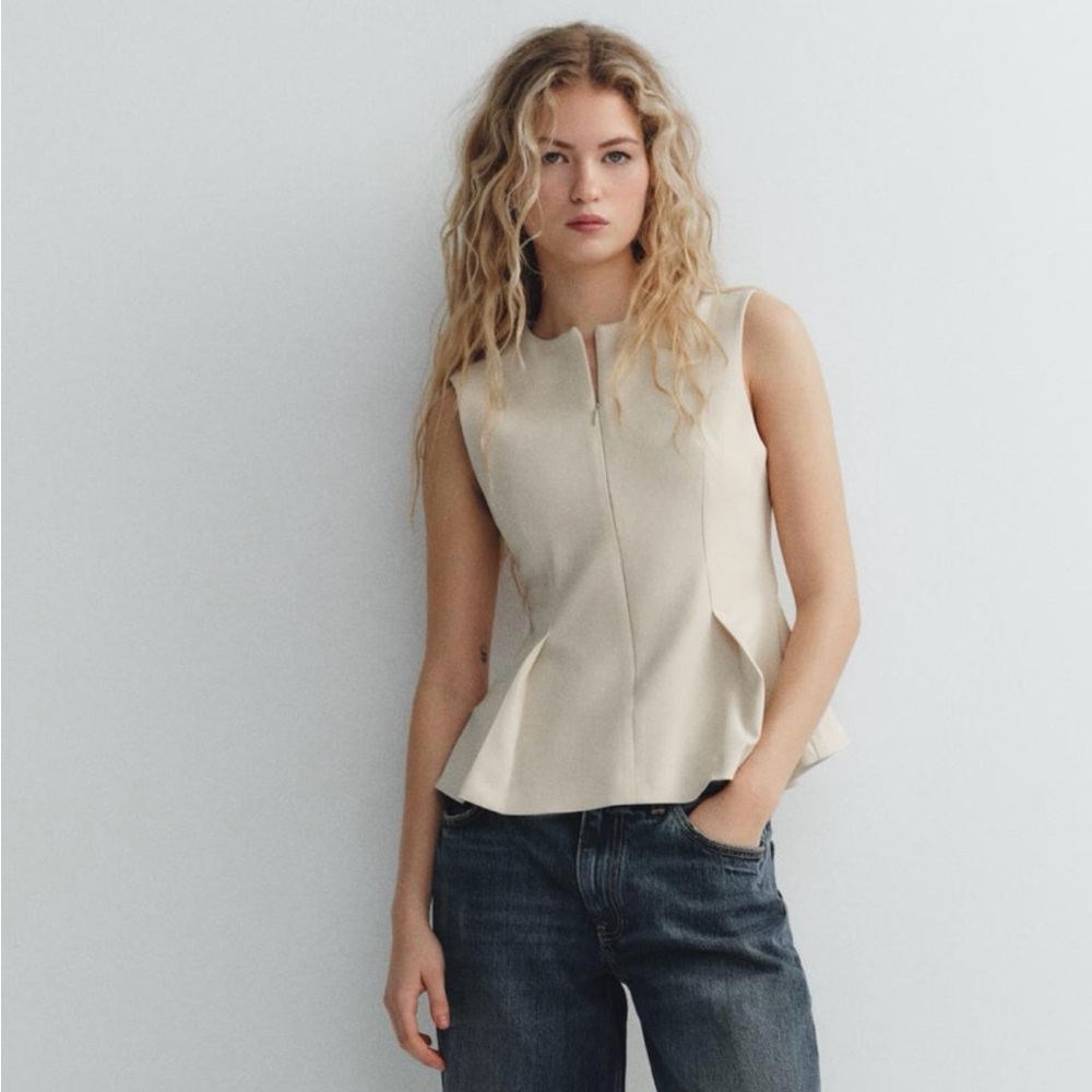 Zara Dart Peplum Top Large